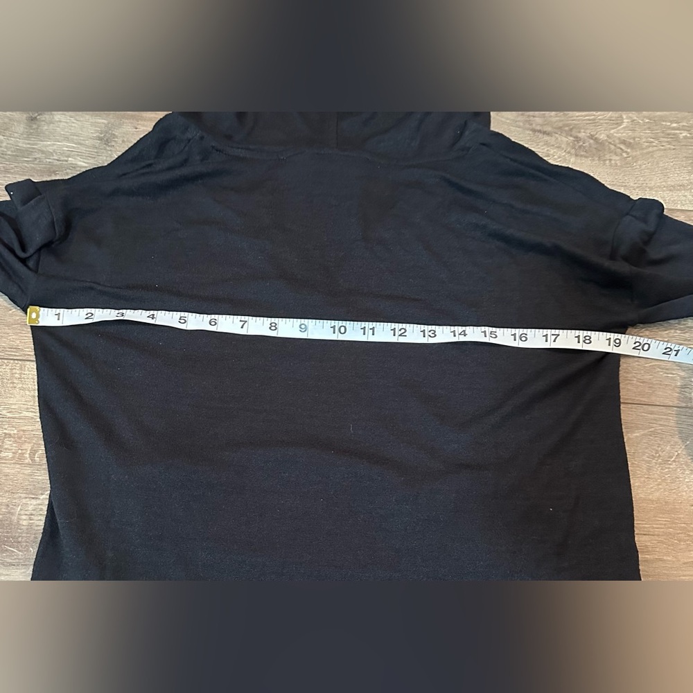 Banana Republic Luxespun Hoodie Women’s SM Black   V-Neck Pockets Soft Pullover - Picture 10 of 14